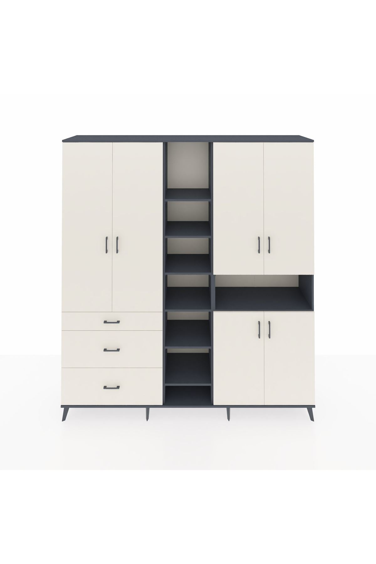 Hyperion Dolap 13 Raflı 3 Çekmeceli 6 Kapaklı 220x44x243 - S553M039V13B