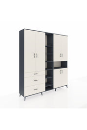 Hyperion Dolap 13 Raflı 3 Çekmeceli 6 Kapaklı 220x44x243 - S553M039V13B