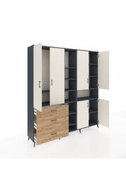 Hyperion Dolap 13 Raflı 3 Çekmeceli 6 Kapaklı 220x44x243 - S553M039V15B