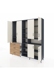 Hyperion Dolap 13 Raflı 3 Çekmeceli 6 Kapaklı 220x44x243 - S553M039V15B