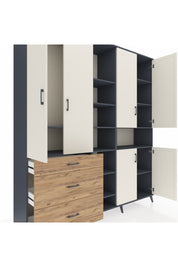 Hyperion Dolap 13 Raflı 3 Çekmeceli 6 Kapaklı 220x44x243 - S553M039V15B