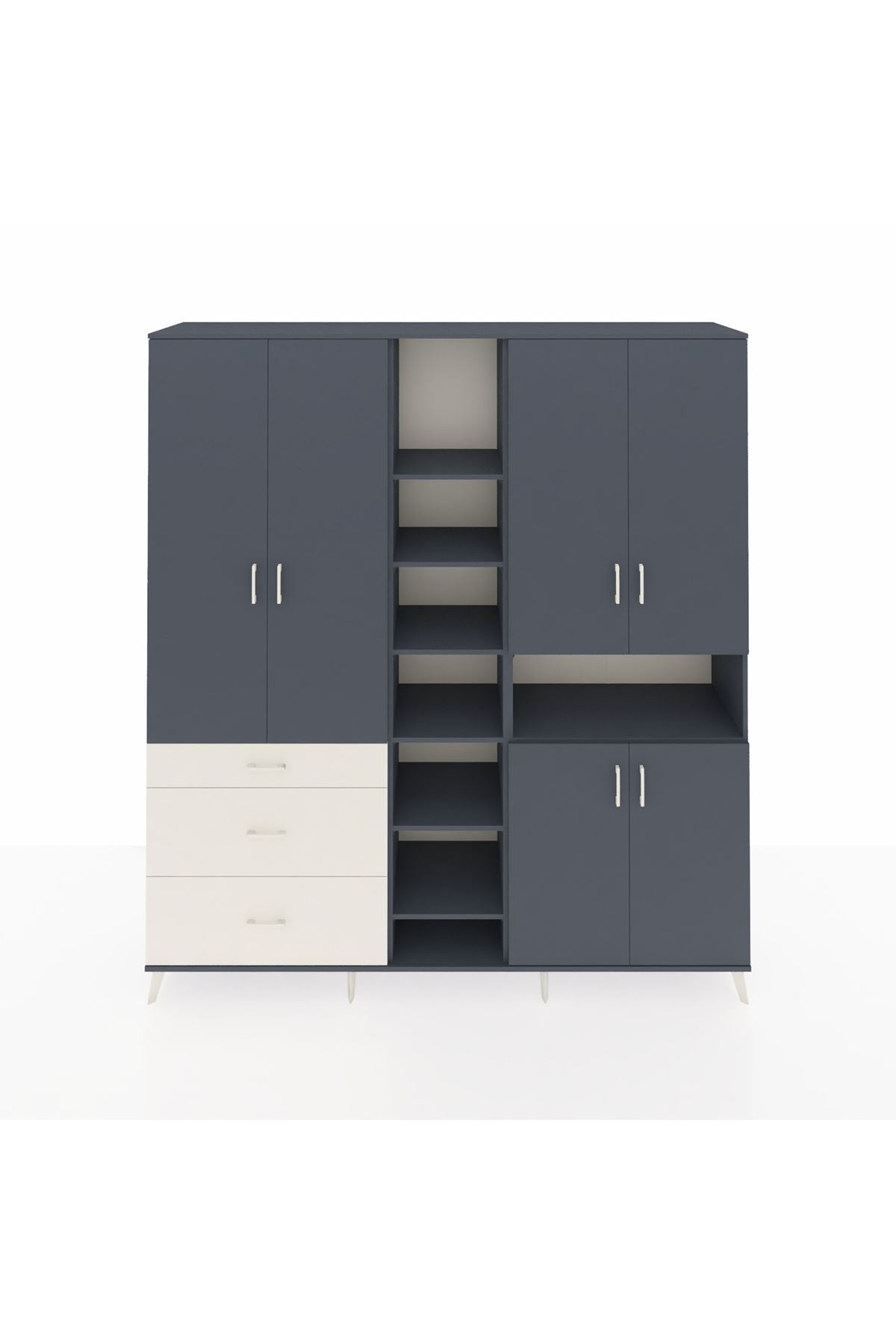 Hyperion Dolap 13 Raflı 3 Çekmeceli 6 Kapaklı 220x44x243 - S553M039V16B