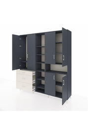 Hyperion Dolap 13 Raflı 3 Çekmeceli 6 Kapaklı 220x44x243 - S553M039V16B