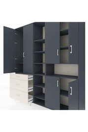 Hyperion Dolap 13 Raflı 3 Çekmeceli 6 Kapaklı 220x44x243 - S553M039V16B