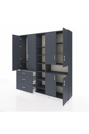 Hyperion Dolap 13 Raflı 3 Çekmeceli 6 Kapaklı 220x44x243 - S553M039V17B