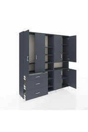 Hyperion Dolap 13 Raflı 3 Çekmeceli 6 Kapaklı 220x44x243 - S553M039V17B