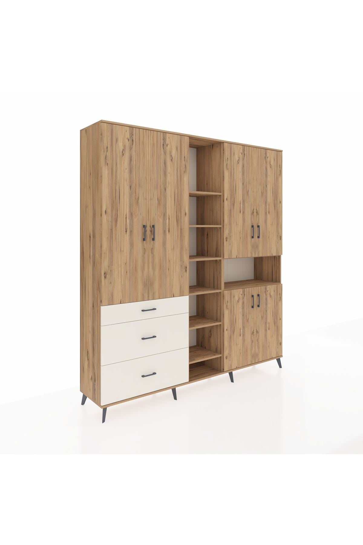 Hyperion Dolap 13 Raflı 3 Çekmeceli 6 Kapaklı 220x44x243 - S553M039V19B