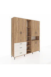 Hyperion Dolap 13 Raflı 3 Çekmeceli 6 Kapaklı 220x44x243 - S553M039V19B