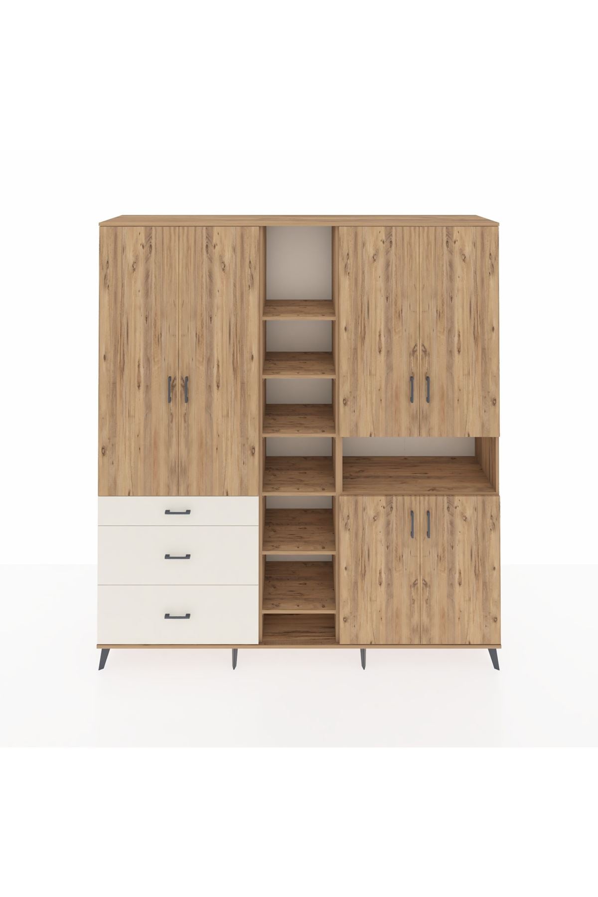 Hyperion Dolap 13 Raflı 3 Çekmeceli 6 Kapaklı 220x44x243 - S553M039V19B