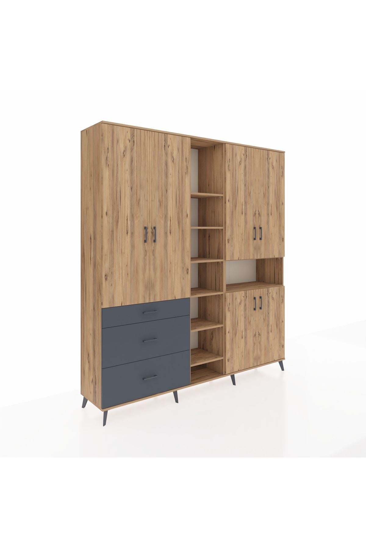 Hyperion Dolap 13 Raflı 3 Çekmeceli 6 Kapaklı 220x44x243 - S553M039V20B