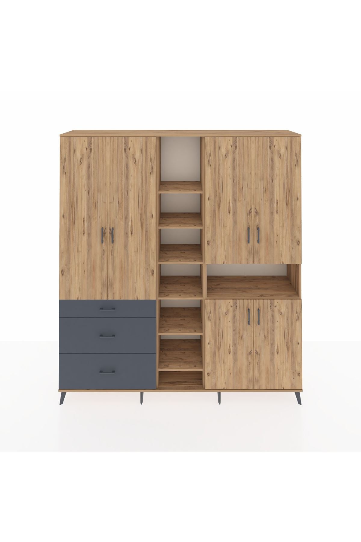 Hyperion Dolap 13 Raflı 3 Çekmeceli 6 Kapaklı 220x44x243 - S553M039V20B