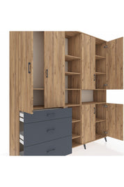 Hyperion Dolap 13 Raflı 3 Çekmeceli 6 Kapaklı 220x44x243 - S553M039V20B