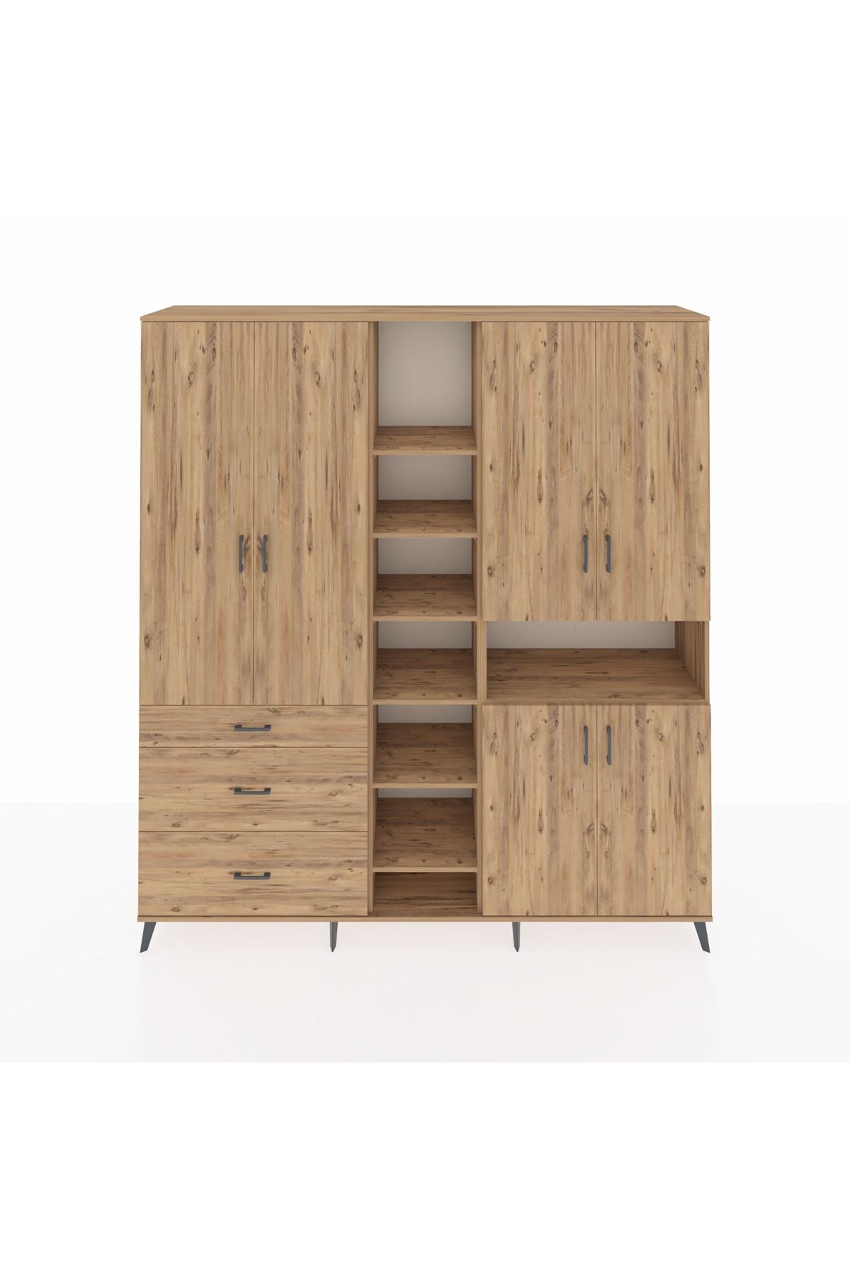 Hyperion Dolap 13 Raflı 3 Çekmeceli 6 Kapaklı 220x44x243 - S553M039V21B