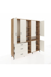 Hyperion Dolap 13 Raflı 3 Çekmeceli 6 Kapaklı 220x44x243 - S553M039V22B