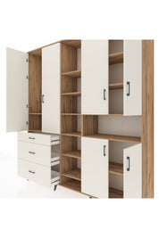 Hyperion Dolap 13 Raflı 3 Çekmeceli 6 Kapaklı 220x44x243 - S553M039V22B