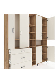 Hyperion Dolap 13 Raflı 3 Çekmeceli 6 Kapaklı 220x44x243 - S553M039V22B