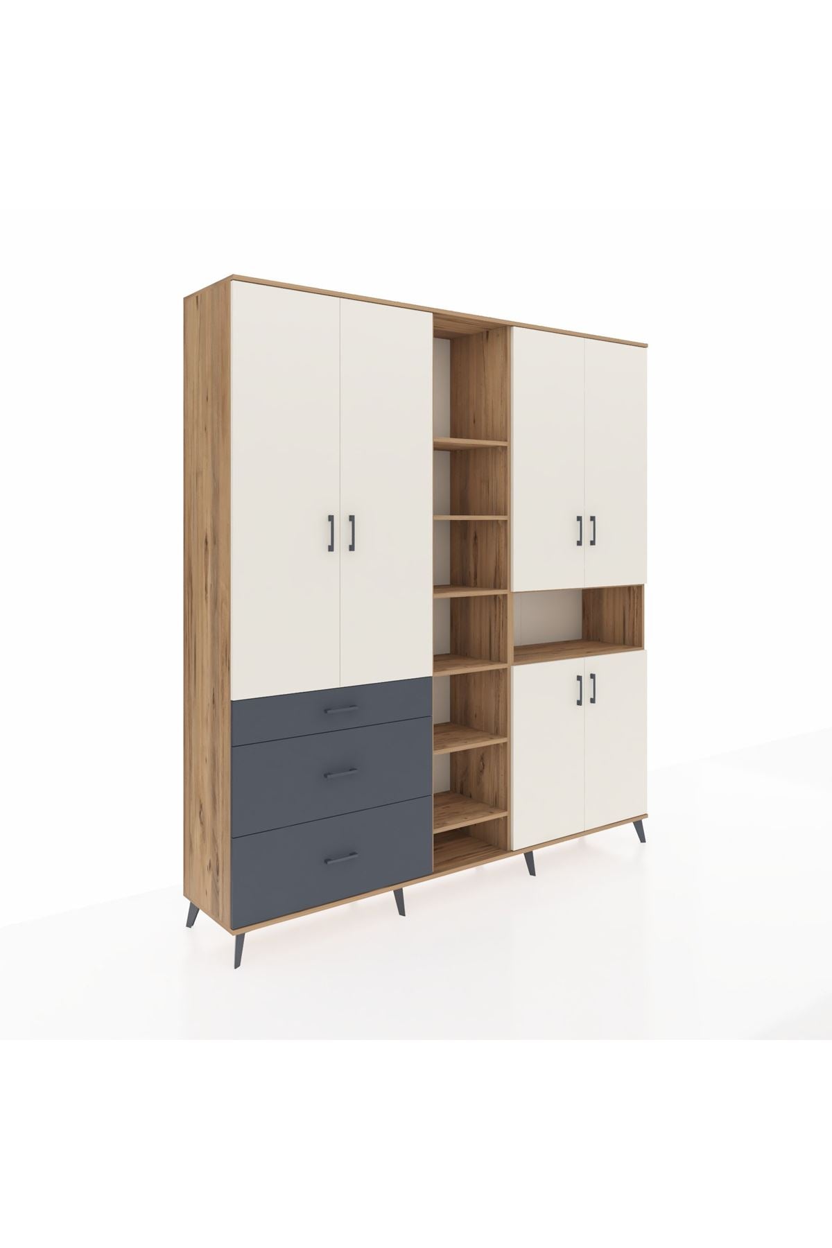 Hyperion Dolap 13 Raflı 3 Çekmeceli 6 Kapaklı 220x44x243 - S553M039V23B