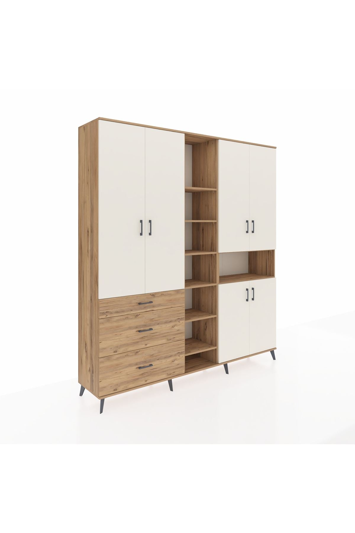 Hyperion Dolap 13 Raflı 3 Çekmeceli 6 Kapaklı 220x44x243 - S553M039V24B