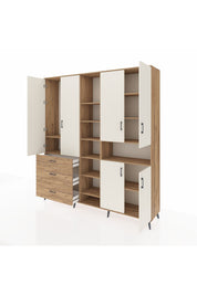 Hyperion Dolap 13 Raflı 3 Çekmeceli 6 Kapaklı 220x44x243 - S553M039V24B