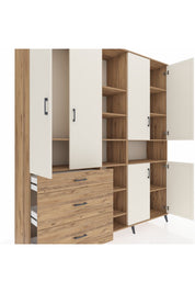 Hyperion Dolap 13 Raflı 3 Çekmeceli 6 Kapaklı 220x44x243 - S553M039V24B