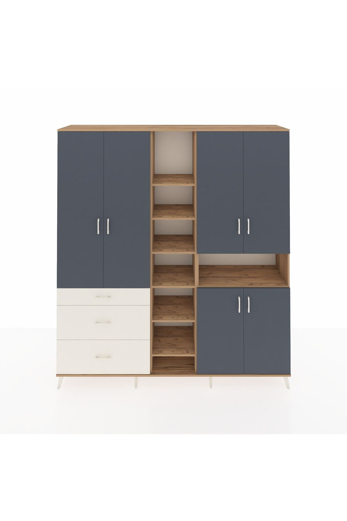 Hyperion Dolap 13 Raflı 3 Çekmeceli 6 Kapaklı 220x44x243 - S553M039V25B