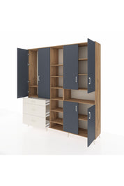 Hyperion Dolap 13 Raflı 3 Çekmeceli 6 Kapaklı 220x44x243 - S553M039V25B