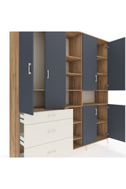 Hyperion Dolap 13 Raflı 3 Çekmeceli 6 Kapaklı 220x44x243 - S553M039V25B