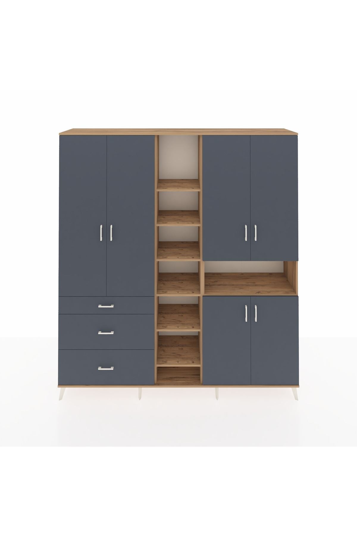 Hyperion Dolap 13 Raflı 3 Çekmeceli 6 Kapaklı 220x44x243 - S553M039V26B