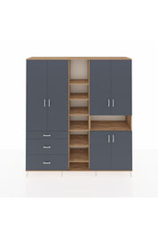 Hyperion Dolap 13 Raflı 3 Çekmeceli 6 Kapaklı 220x44x243 - S553M039V26B