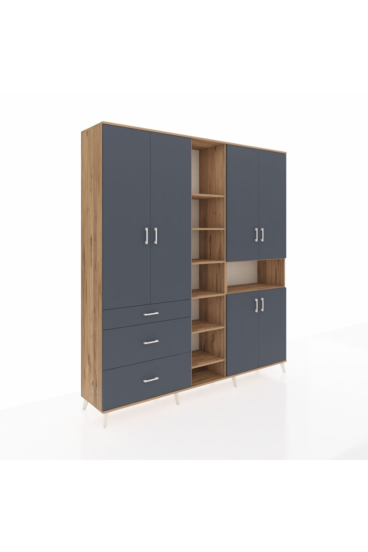 Hyperion Dolap 13 Raflı 3 Çekmeceli 6 Kapaklı 220x44x243 - S553M039V26B