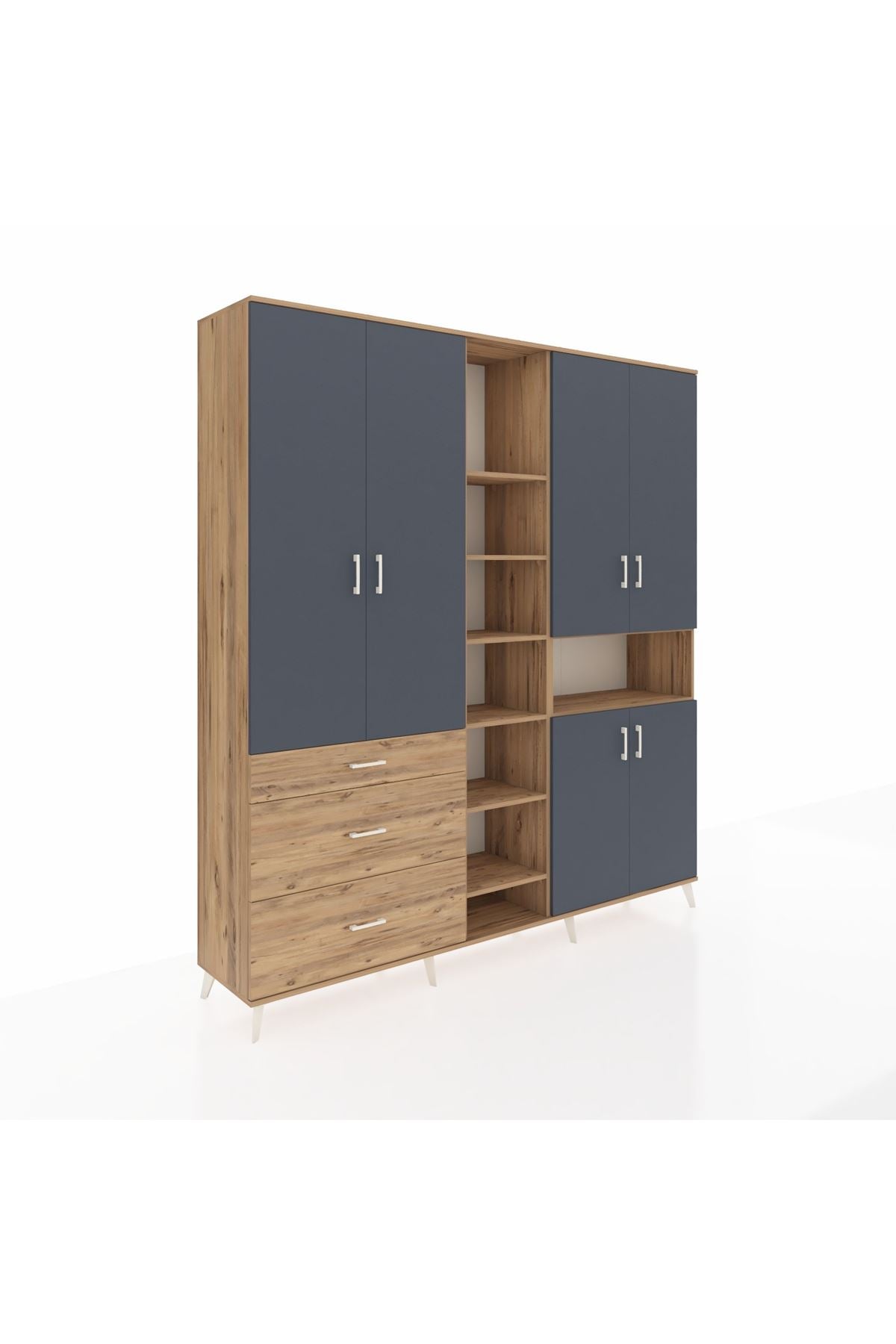 Hyperion Dolap 13 Raflı 3 Çekmeceli 6 Kapaklı 220x44x243 - S553M039V27B