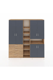 Hyperion Dolap 13 Raflı 3 Çekmeceli 6 Kapaklı 220x44x243 - S553M039V27B