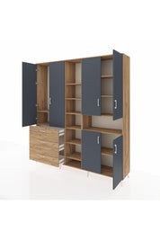 Hyperion Dolap 13 Raflı 3 Çekmeceli 6 Kapaklı 220x44x243 - S553M039V27B