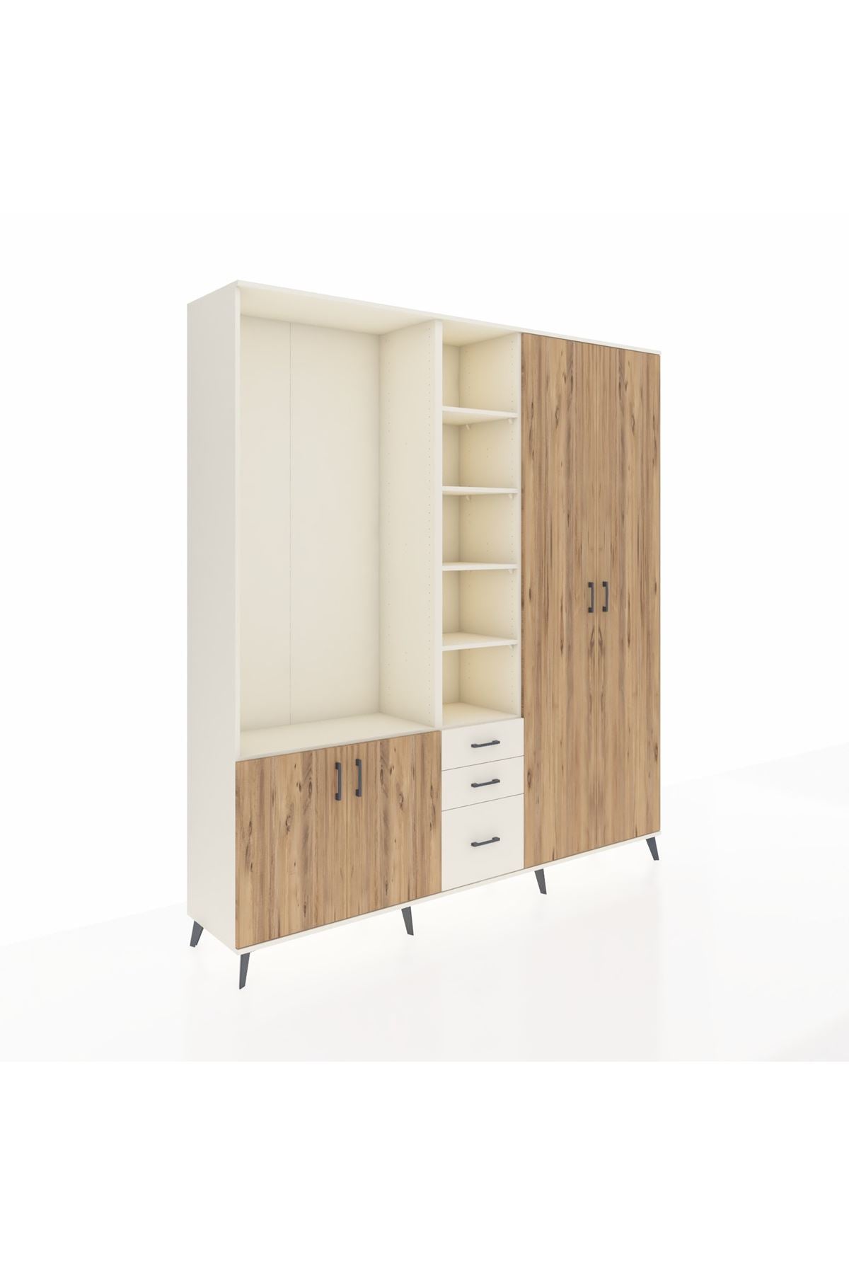 Hyperion Dolap 13 Raflı 3 Çekmeceli 4 Kapaklı 220x44x243 - S553M040V01B