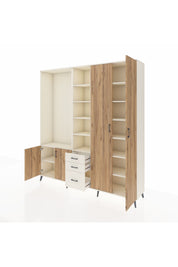 Hyperion Dolap 13 Raflı 3 Çekmeceli 4 Kapaklı 220x44x243 - S553M040V01B