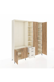 Hyperion Dolap 13 Raflı 3 Çekmeceli 4 Kapaklı 220x44x243 - S553M040V01B