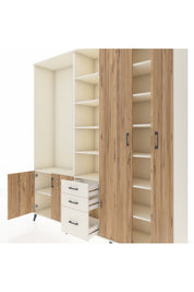 Hyperion Dolap 13 Raflı 3 Çekmeceli 4 Kapaklı 220x44x243 - S553M040V01B