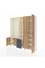 Hyperion Dolap 13 Raflı 3 Çekmeceli 4 Kapaklı 220x44x243 - S553M040V02B