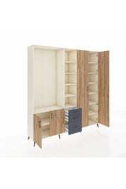 Hyperion Dolap 13 Raflı 3 Çekmeceli 4 Kapaklı 220x44x243 - S553M040V02B