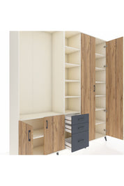 Hyperion Dolap 13 Raflı 3 Çekmeceli 4 Kapaklı 220x44x243 - S553M040V02B