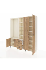 Hyperion Dolap 13 Raflı 3 Çekmeceli 4 Kapaklı 220x44x243 - S553M040V03B