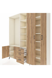 Hyperion Dolap 13 Raflı 3 Çekmeceli 4 Kapaklı 220x44x243 - S553M040V03B