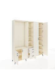 Hyperion Dolap 13 Raflı 3 Çekmeceli 4 Kapaklı 220x44x243 - S553M040V04B