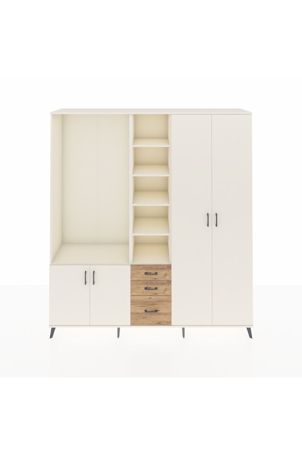 Hyperion Dolap 13 Raflı 3 Çekmeceli 4 Kapaklı 220x44x243 - S553M040V06B