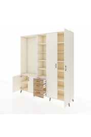 Hyperion Dolap 13 Raflı 3 Çekmeceli 4 Kapaklı 220x44x243 - S553M040V06B