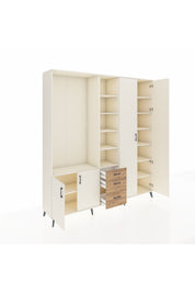 Hyperion Dolap 13 Raflı 3 Çekmeceli 4 Kapaklı 220x44x243 - S553M040V06B