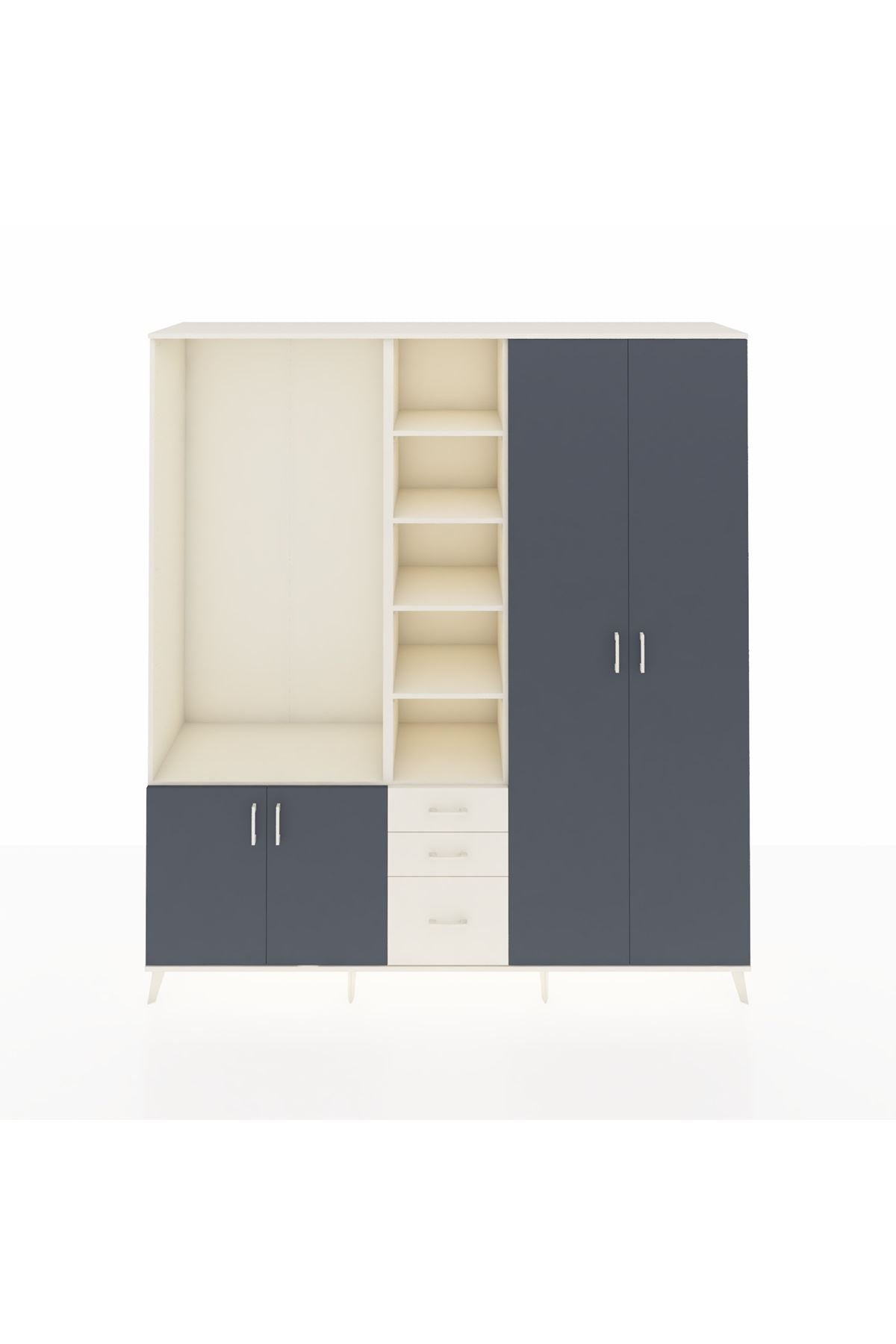 Hyperion Dolap 13 Raflı 3 Çekmeceli 4 Kapaklı 220x44x243 - S553M040V07B