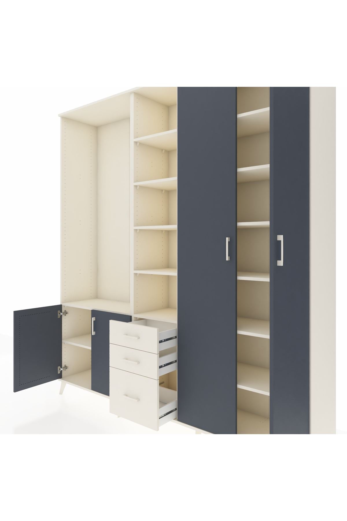 Hyperion Dolap 13 Raflı 3 Çekmeceli 4 Kapaklı 220x44x243 - S553M040V07B