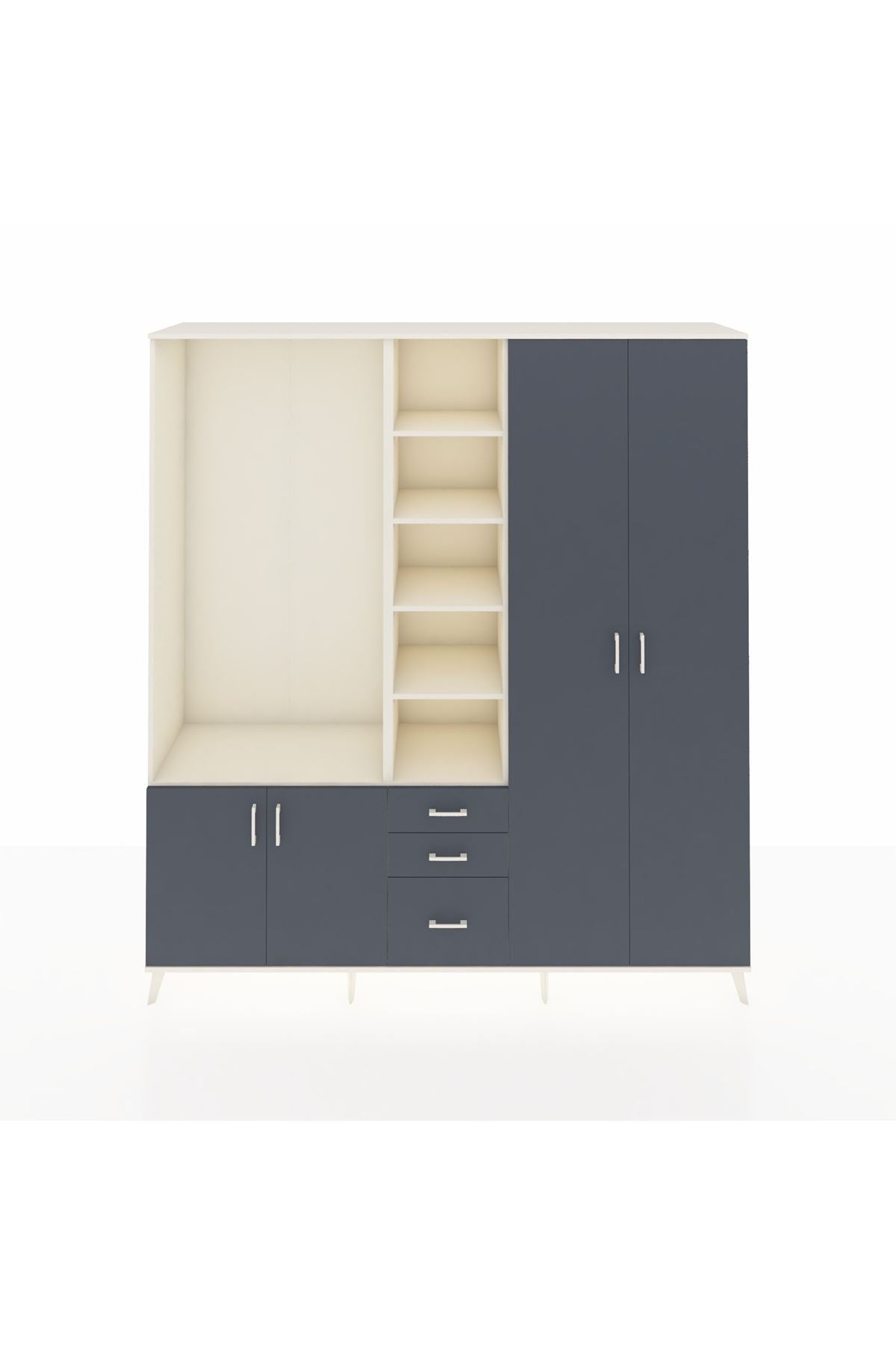 Hyperion Dolap 13 Raflı 3 Çekmeceli 4 Kapaklı 220x44x243 - S553M040V08B