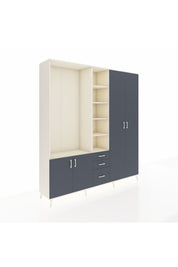 Hyperion Dolap 13 Raflı 3 Çekmeceli 4 Kapaklı 220x44x243 - S553M040V08B
